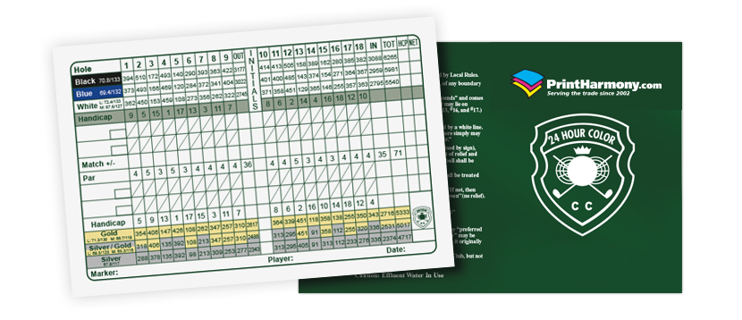 Golf Score Cards